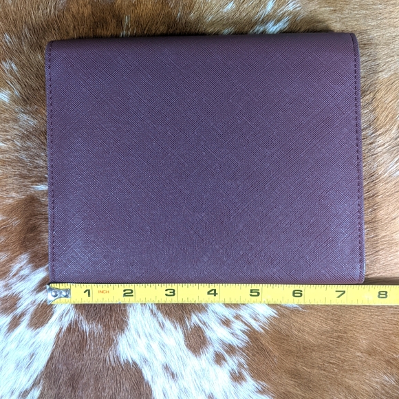 Parfois Saffiano Leather Tablet Holder Notebook Agenda Dark Purple - Picture 2 of 8